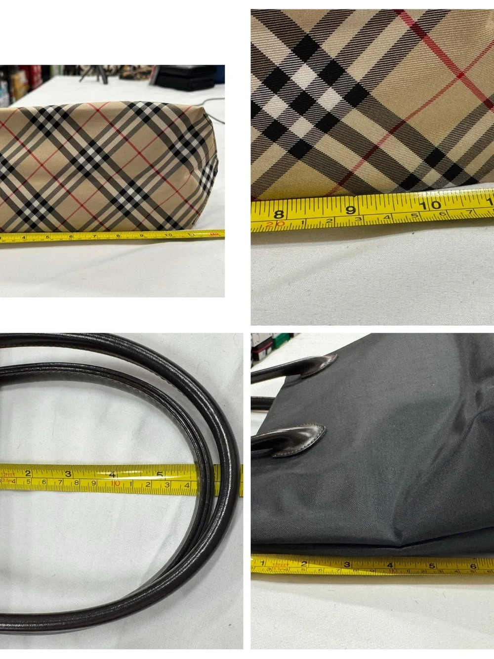 Burberry Blue Label Tote Bag with Plaid Trim - Picture 8 of 9